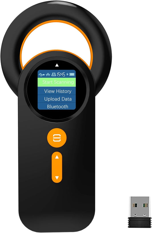 Animal Microchip Scanner with 1.44IN TFT Display, Bluetooth Wireless Pet Chip Scanner RFID Reader ISO11784/85/FDX-B/EMID 240 Records Data Storage Upload to PC